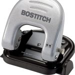 Bostitch Office EZ Squeeze Reduced Effort 2-Hole Punch, 20 Sheets, Locking Handle, Silver (2310)